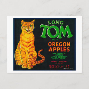 Long Tom Apple Crate LabelMonroe, OR Postcard