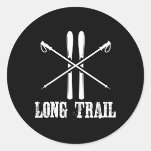 Long Trail Vermont Ski Skier Skiing Nordic Alpine Classic Round Sticker