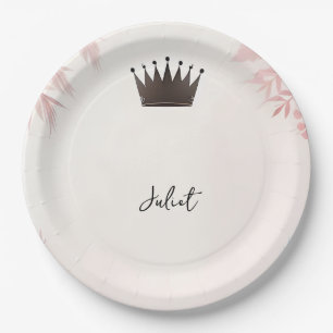 Long Tulle Regal Glam Blush Pink Bridal Shower Paper Plate