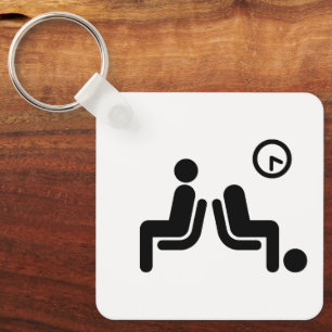 Long Wait Sign Key Ring