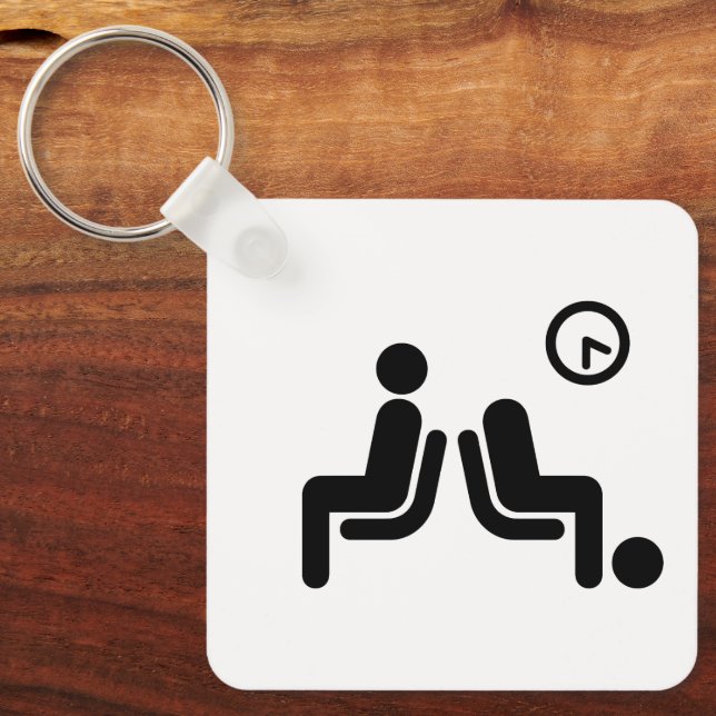 Long Wait Sign Key Ring (Front)