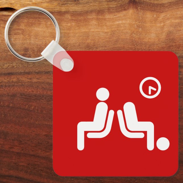 Long Wait Sign Key Ring (Front)