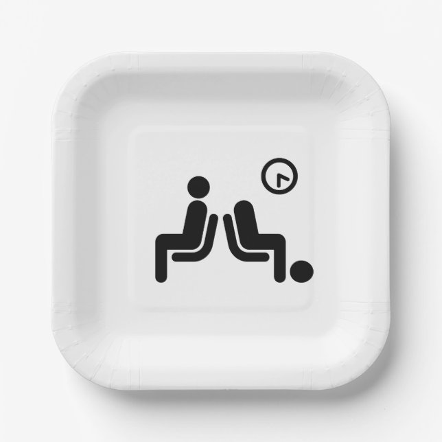 Long Wait Sign Paper Plate (Front)