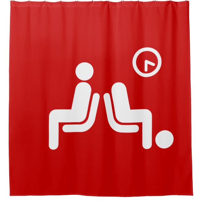 Long Wait Sign Shower Curtain (Front)