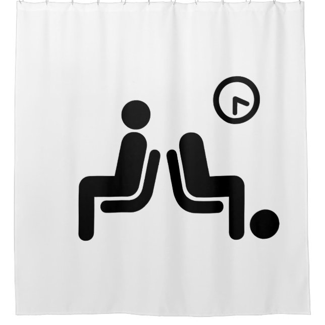 Long Wait Sign Shower Curtain (Front)