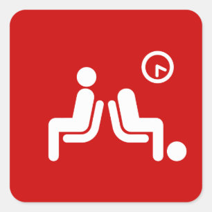 Long Wait Sign Square Sticker