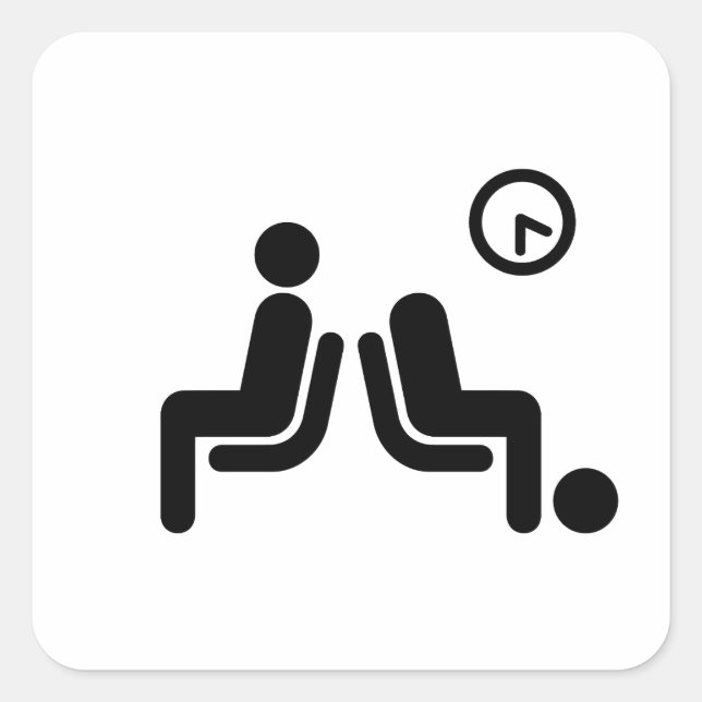 Long Wait Sign Square Sticker (Front)