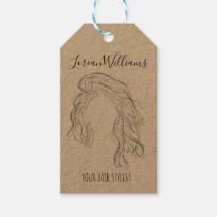 Long wavy hair  Hairstyling branding Gift Tags