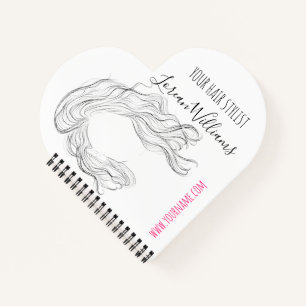 Long wavy hair  Hairstyling branding Notebook