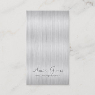 Long Wavy White Hair Colourist Business Card