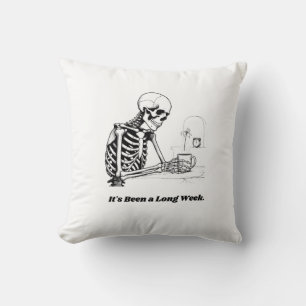 Long Week Skeleton T-Shirt   Minimalist Cushion