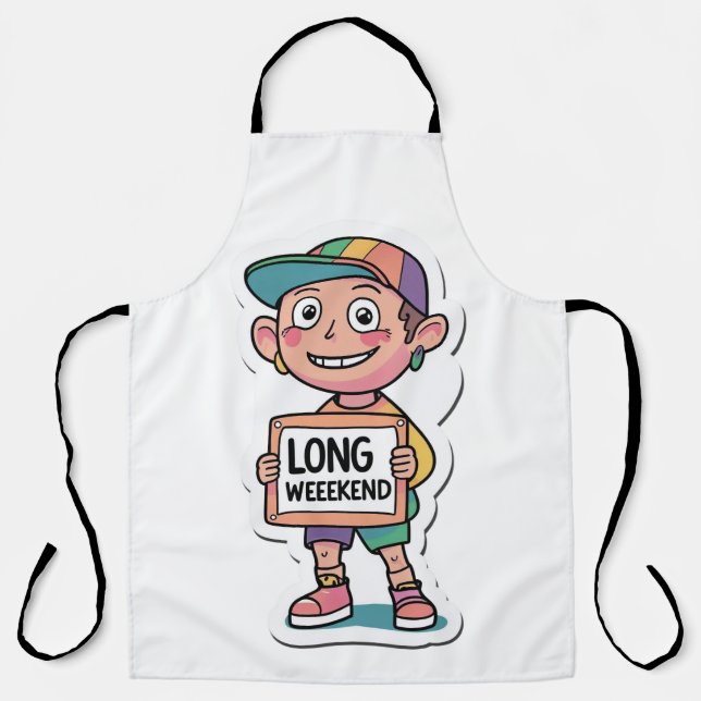 Long Weekend Meme Style Apron (Front)