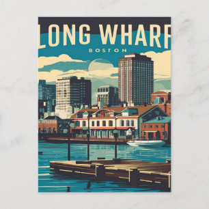 Long Wharf Boston Vintage Postcard