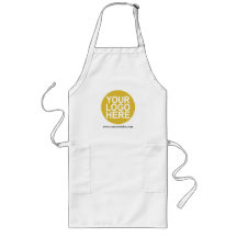 Long White Apron with Company Logo Promotional