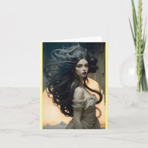 long wild hair thank you card