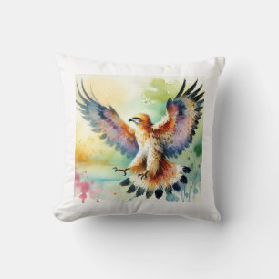 Long winged eagle 171024AREF129 - Watercolor Cushion
