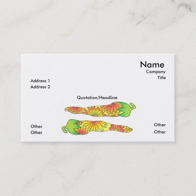 Long Yellow Peppers Business Card Template (Front)