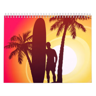 Longboard and palms calendar