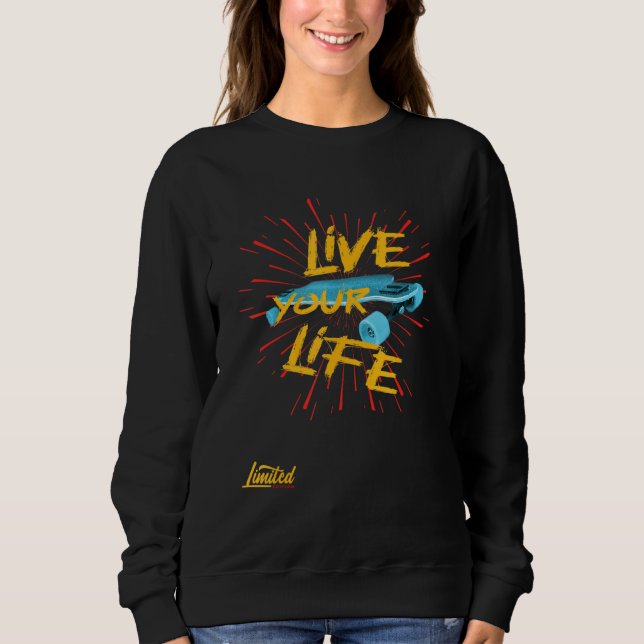 Longboard Design For Cool Casual Longboard Riders Sweatshirt (Front)