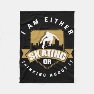 Longboard Freeboard Skateboarding Funny Skating Fleece Blanket