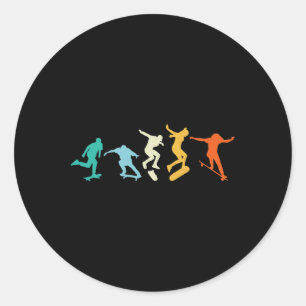 Longboard Freeboard Skateboarding Skater Classic Round Sticker