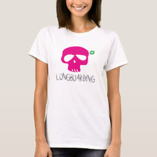 LONGBOARD PINK SKULL T-Shirt