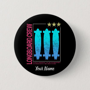 Longboard Retro Skateboard Vintage Skater Design 6 Cm Round Badge