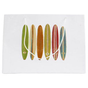 Longboard Surfboards Vintage Retro Style Surfing Large Gift Bag