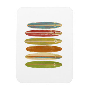Longboard Surfboards Vintage Retro Style Surfing Magnet