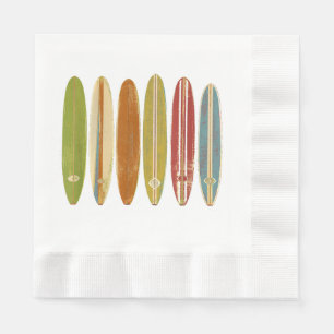Longboard Surfboards Vintage Retro Style Surfing Napkin