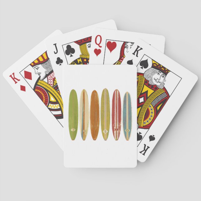 Longboard Surfboards Vintage Retro Style Surfing Playing Cards (Back)