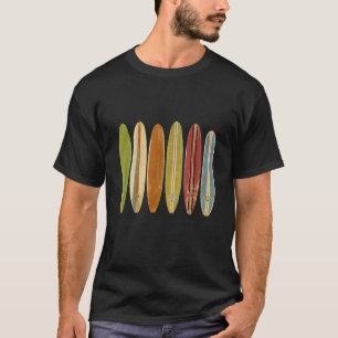 Longboard Surfboards Vintage Retro Style Surfing T-Shirt
