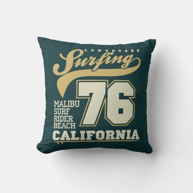 Longboard Surfing | California 76 Cushion (Front)