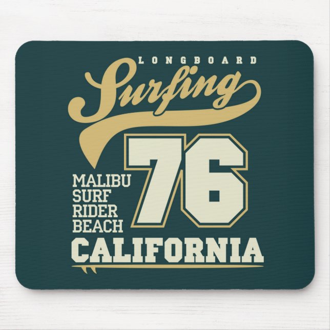 Longboard Surfing | California 76 Mouse Mat (Front)