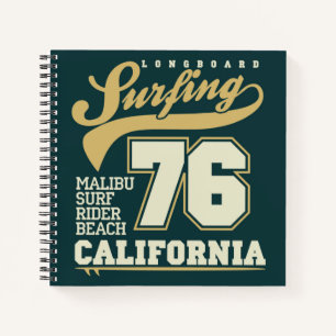 Longboard Surfing   California 76 Notebook