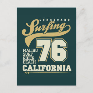 Longboard Surfing California 76 Postcard