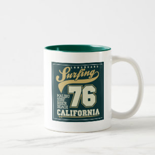Longboard Surfing   California 76 Two-Tone Coffee Mug