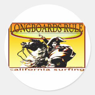 LONGBOARDS RULE CLASSIC ROUND STICKER