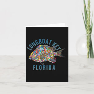 Longboat Key, Florida Beach Design _ Souvenir Illu Card