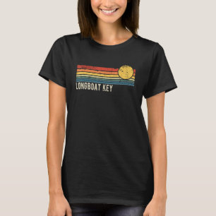 Longboat Key Florida Retro Sunset Distressed Style T-Shirt