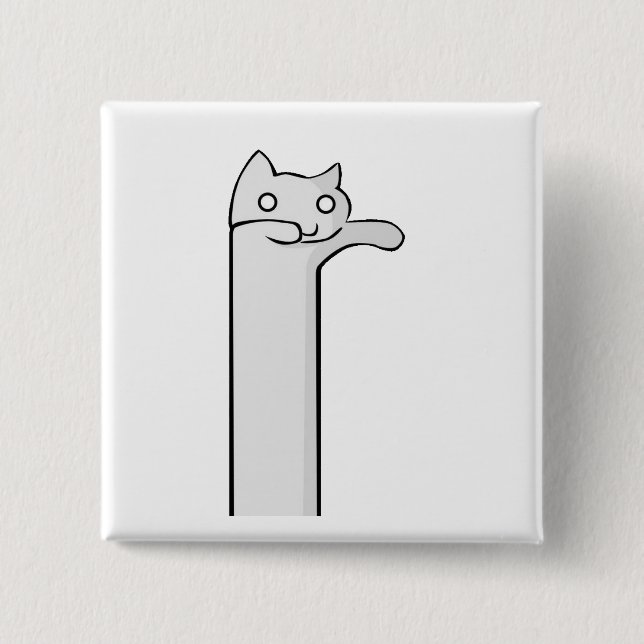 longcat cat minimalism animal 15 cm square badge (Front)