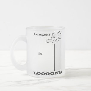Longcat is Long Frosted Glass Coffee Mug