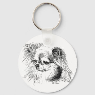 Longcoat chihuahua key ring