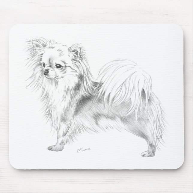 Longcoat chihuahua - standing mouse mat (Front)