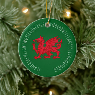 Longest Welsh word Ceramic Tree Decoration