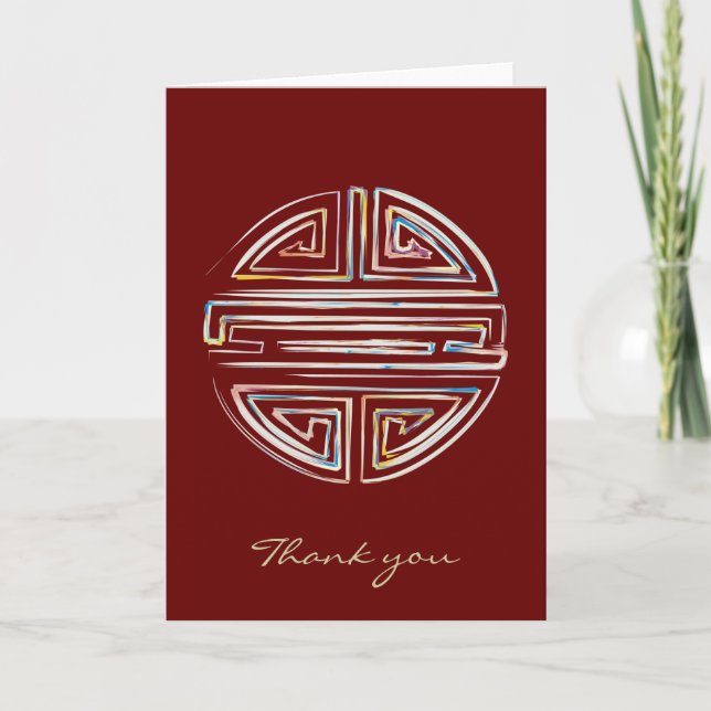 Longevity | Awesome Chinese Character Thank You Card (Front)