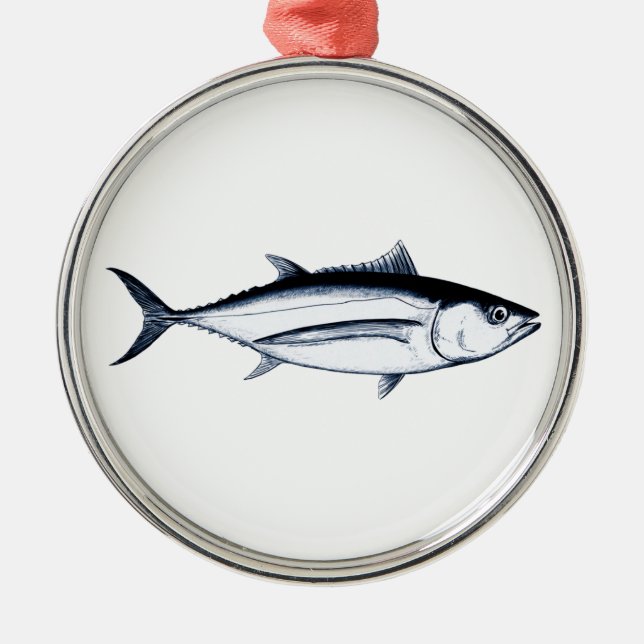 Longfin Albacore Tuna Logo Metal Tree Decoration (Front)
