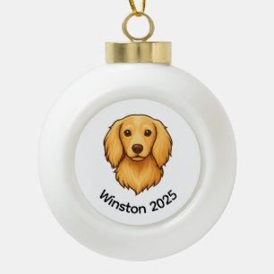 Longhair Doxie Ornament