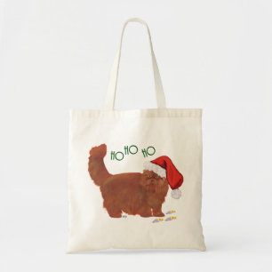 Longhair Red Persian Cat Santa's Helper Tote Bag
