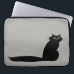 Longhaired Black Cat with Long Fluffy Tail Laptop Sleeve<br><div class="desc">Longhaired Black Cat with Long Fluffy Tail Computer Case.  Protect your laptop and make a statement with this cool kitty design.</div>